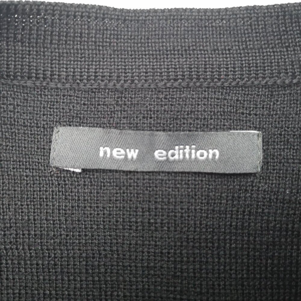 New Edition Ladies Size Large Black Merino Wool Blend Button Front Cardigan - Picture 3 of 12